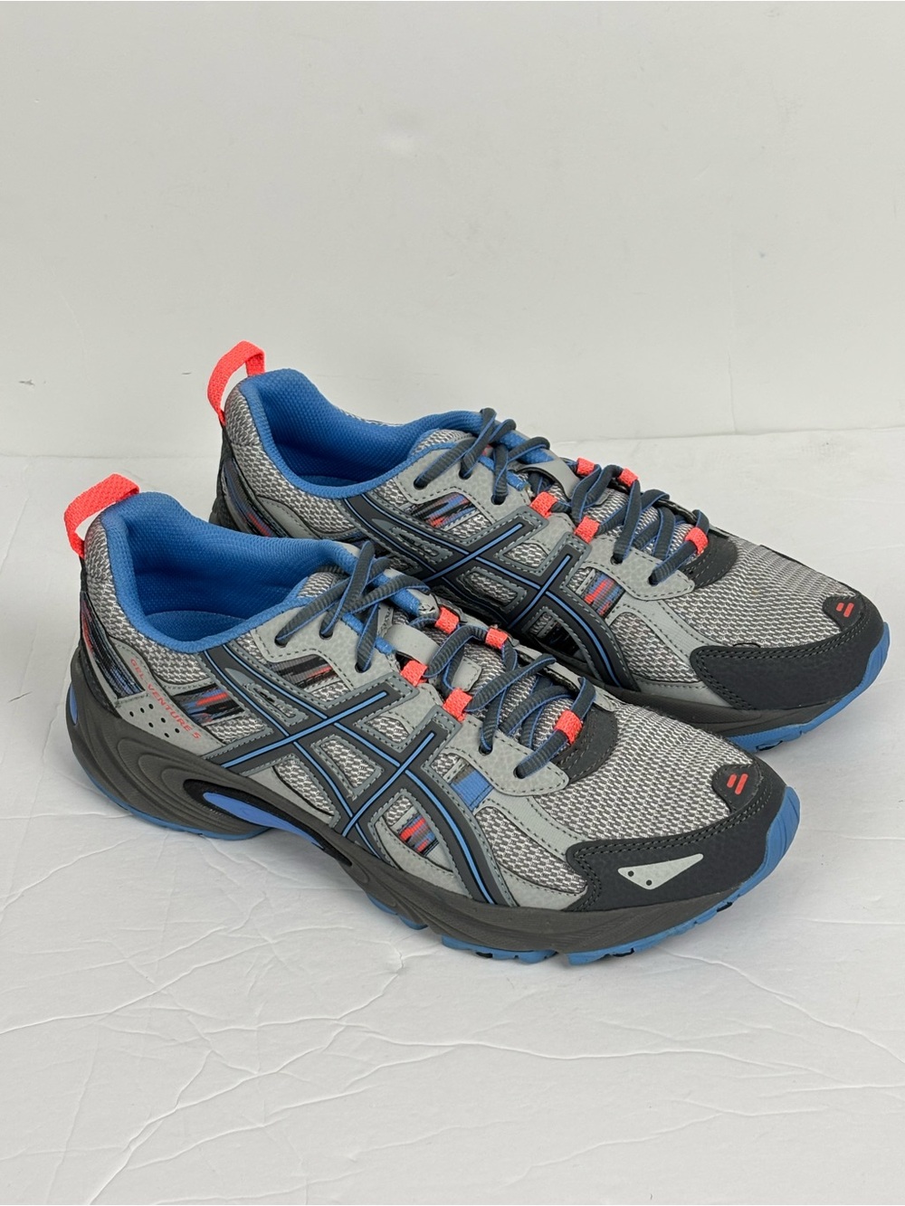Asics Gel Venture 5 Running Shoes Womens Size 10 Gray Blue Orange Trail T5N8N